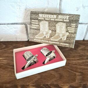 Vintage WESTERN BOOT Salt & Pepper Shakers, Made In Japan, With Original Box